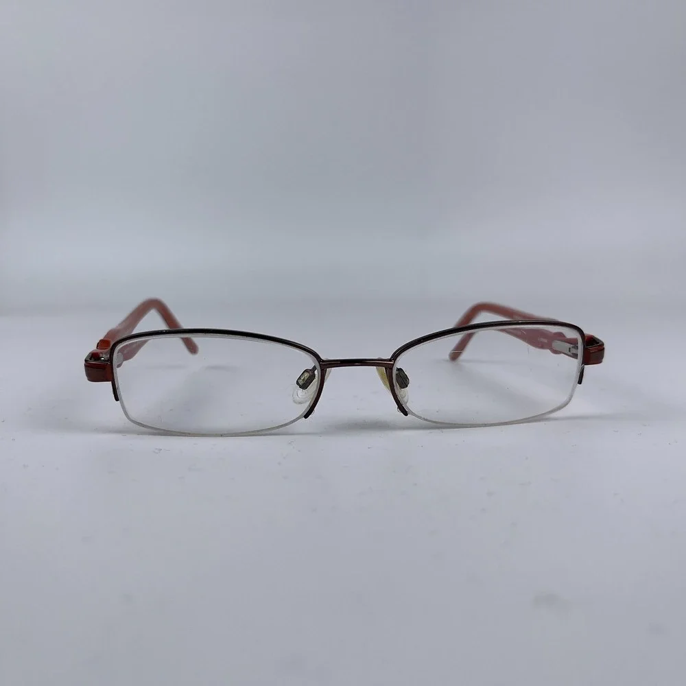BCBGMAXAZRIA Belinda Unisex Eyeglasses Frame Brown Plastic Half Rim 48-17-125 mm
